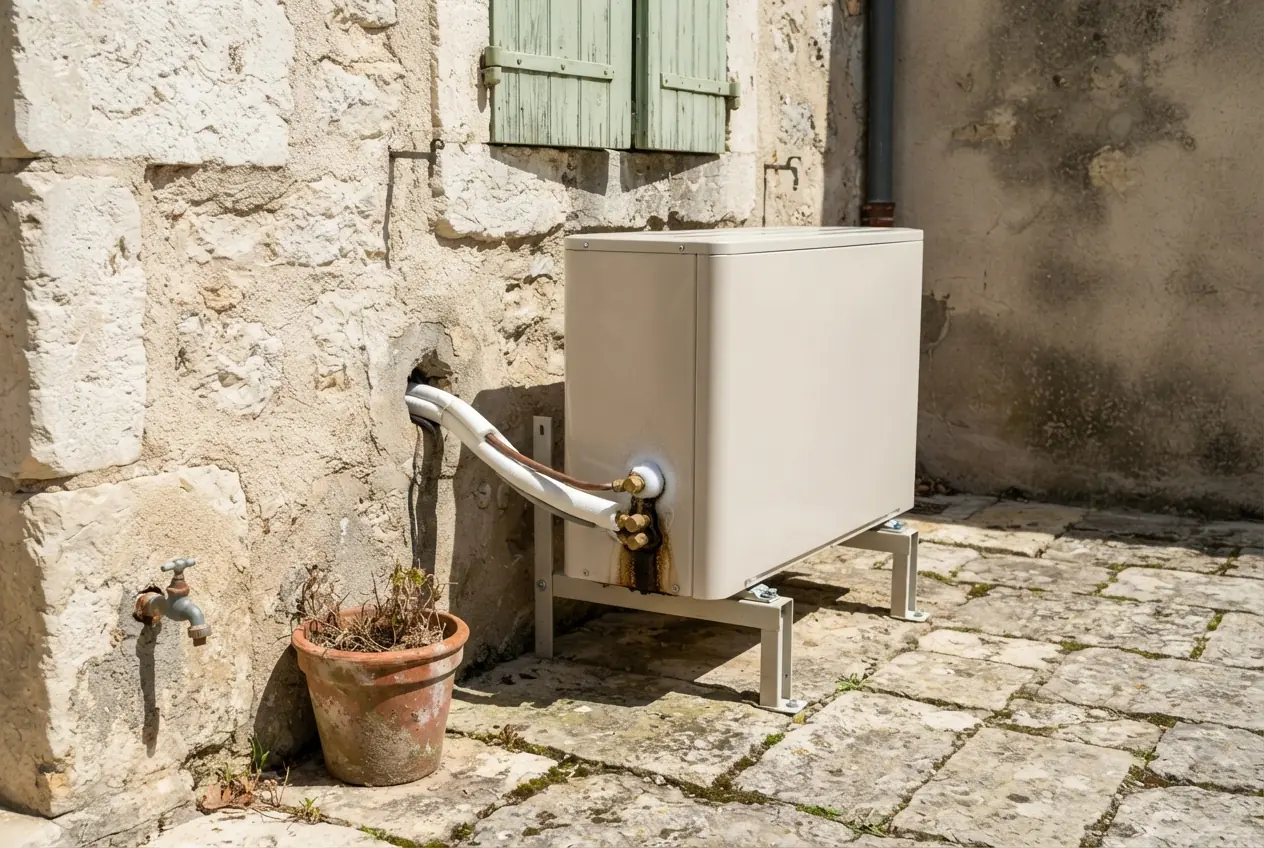 Climatiseur en panne de gaz avant dépannage au Thor