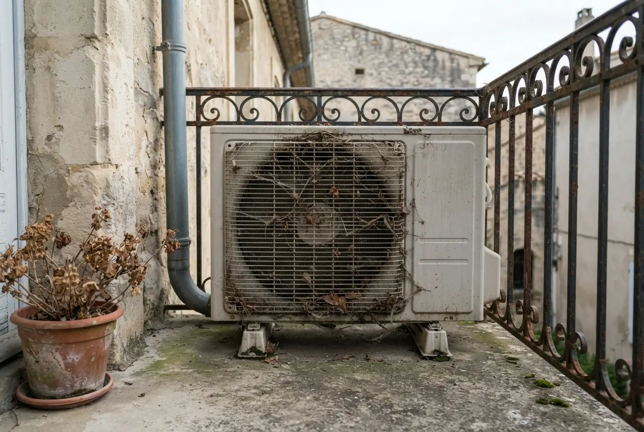 Filtres de climatisation encrassés avant entretien à Cavaillon