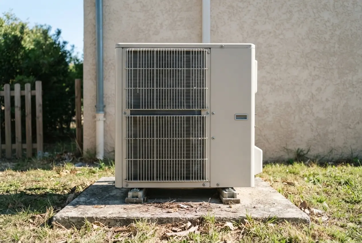 Unité extérieure de climatisation nettoyée et fixations resserrées