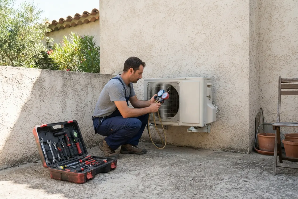 Frigoriste diagnostiquant une panne de climatisation à Cavaillon